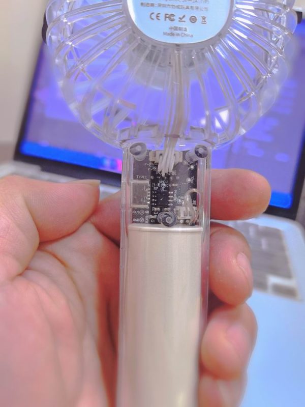 手持风扇 Handheld Fan 透明手持风扇 数字屏幕显示（电池状态和风力） - 图片 4